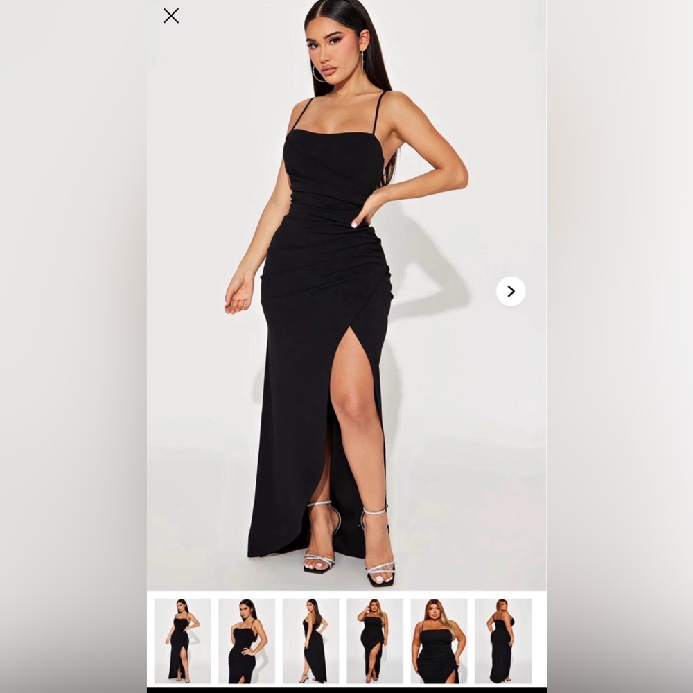 Fashion Nova Elegant Black  Gown